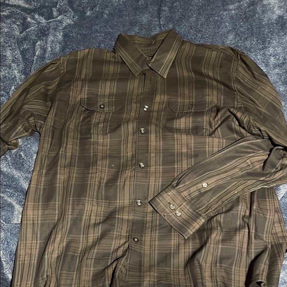 Van Heusen Brown Casual Button Down Shirt